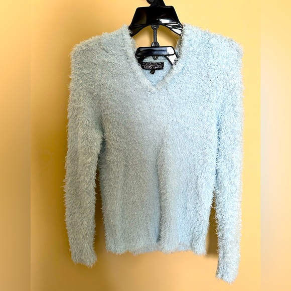 Almost Famous Fuzzy Hooded Sweater, Size M - Picture 1 of 5